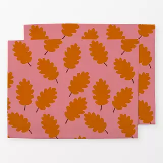 Tischset Herbstblätter Orange Pink