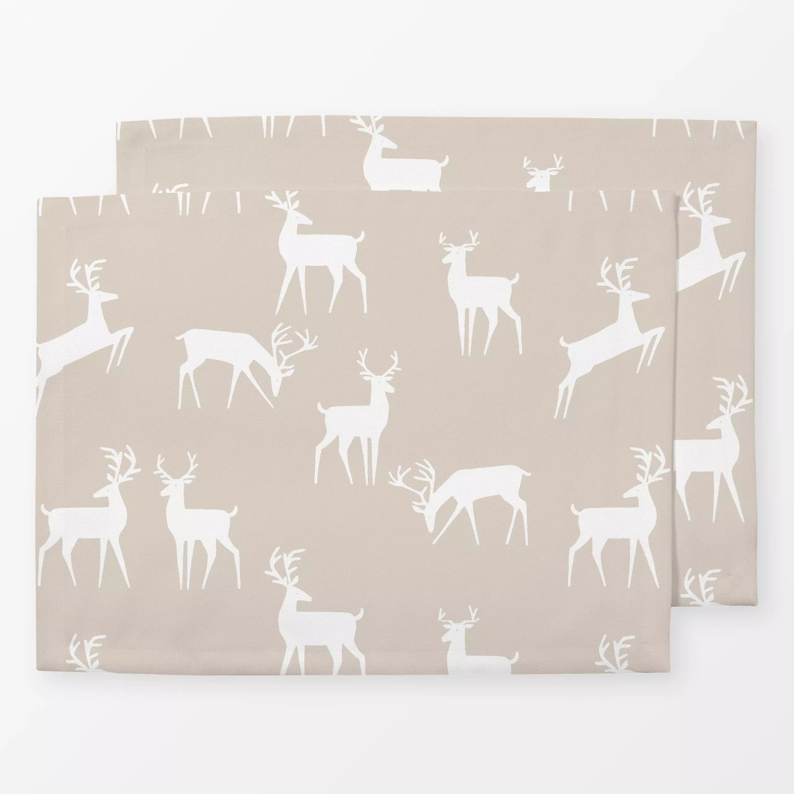 Tischset Hirsche Deers beige - Weihnachten, Anlässe - von „Studio Kesse"; Merry Christmas, Rentier, Weihnachten, Winter, Hir...