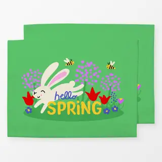 Tischset Hello Spring Hase