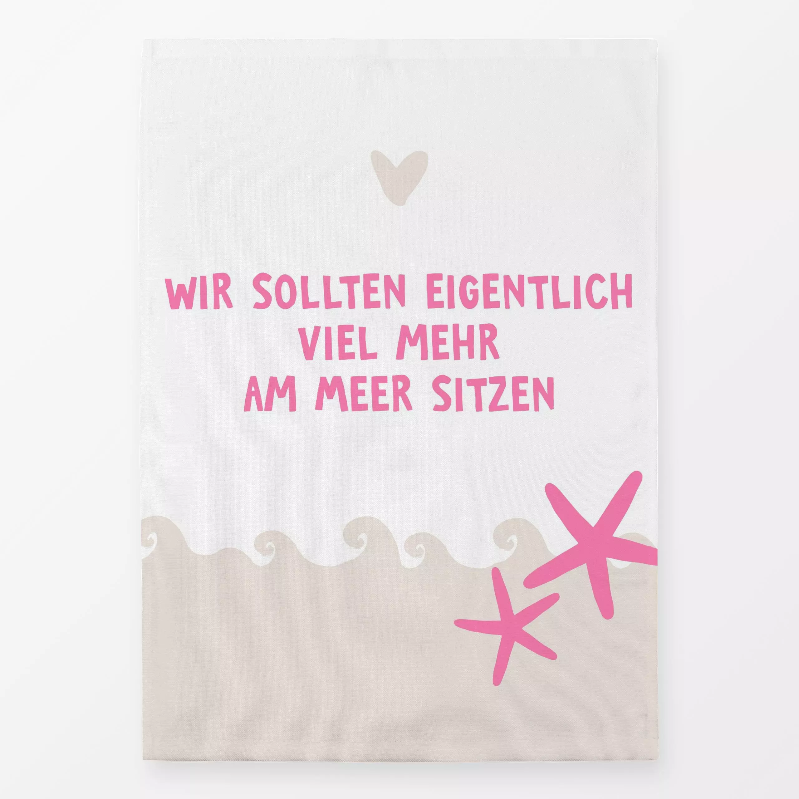 Geschirrtücher Wir sitzen lieber am Meer - Sommer, Sprüche & Schriftzüge, Reise - von „Monika Strigel"; Ozean, Meer, See, St...