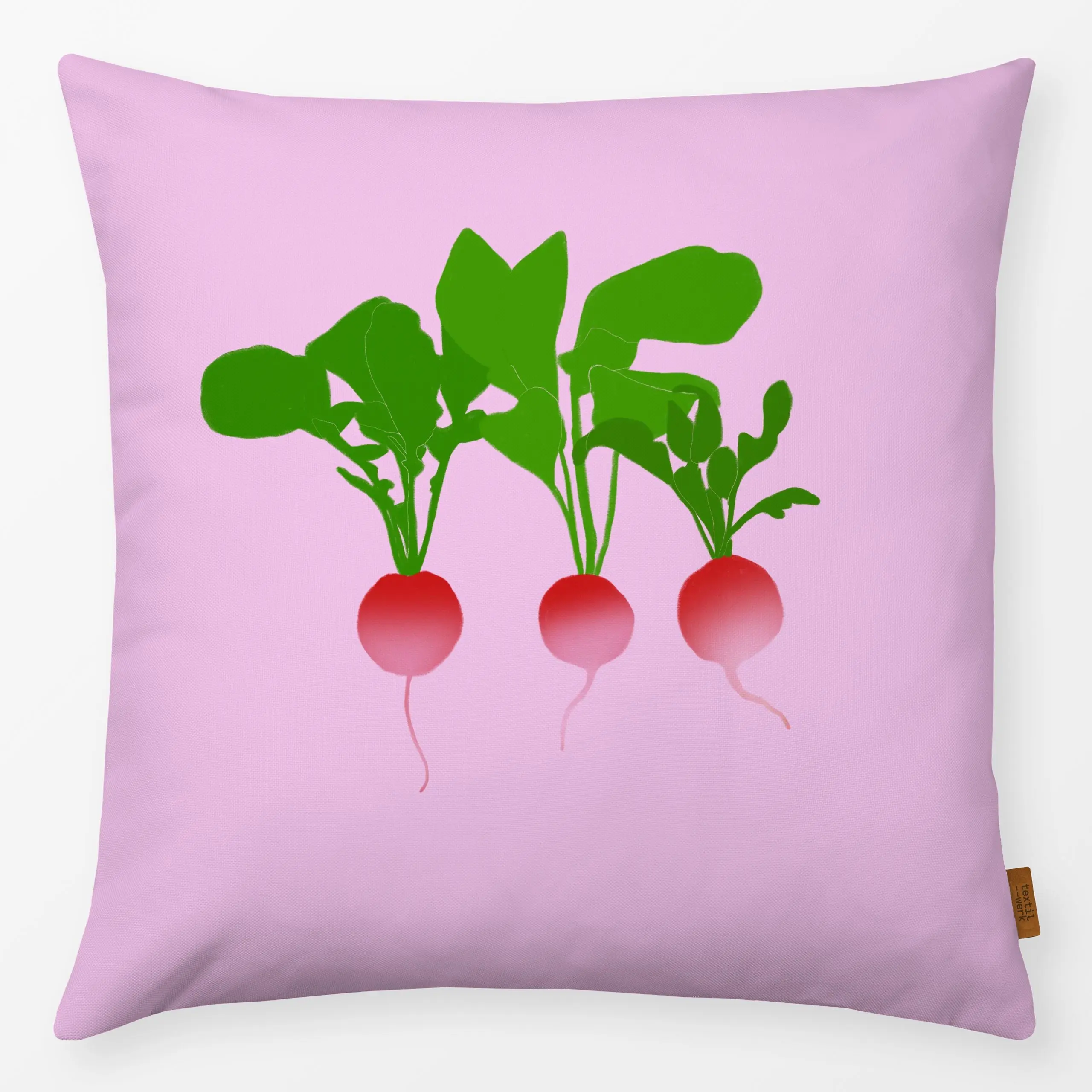 Kissen Radieschen - Frühling, Gemüse - von „Sophie Augustin Illustration"; Garten, Fruehling, Gartendeko, Radieschen, Gemuese
