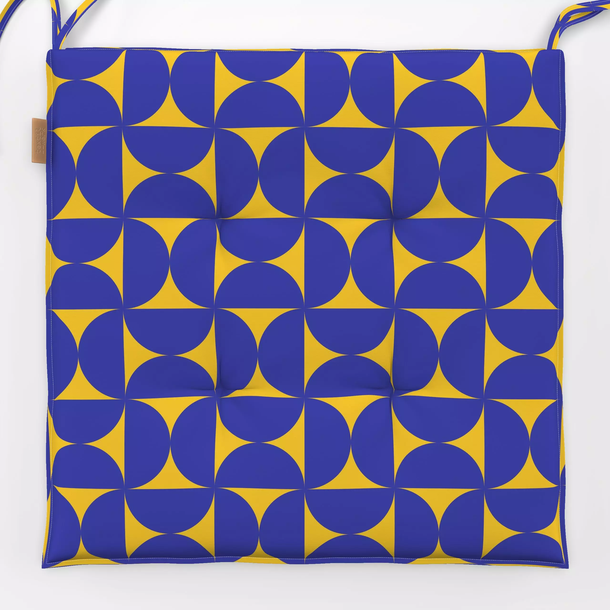 Sitzkissen Portuguese Summer Porto - Sommer, Symbole & Muster - von „Carolin Vonhoff"; Muster, Geometrisch, Kreise, Sommer, ...