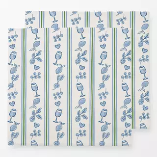 Servietten Al Fresco Streifen – Blau