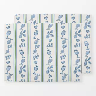 Tischset Al Fresco Streifen – Blau