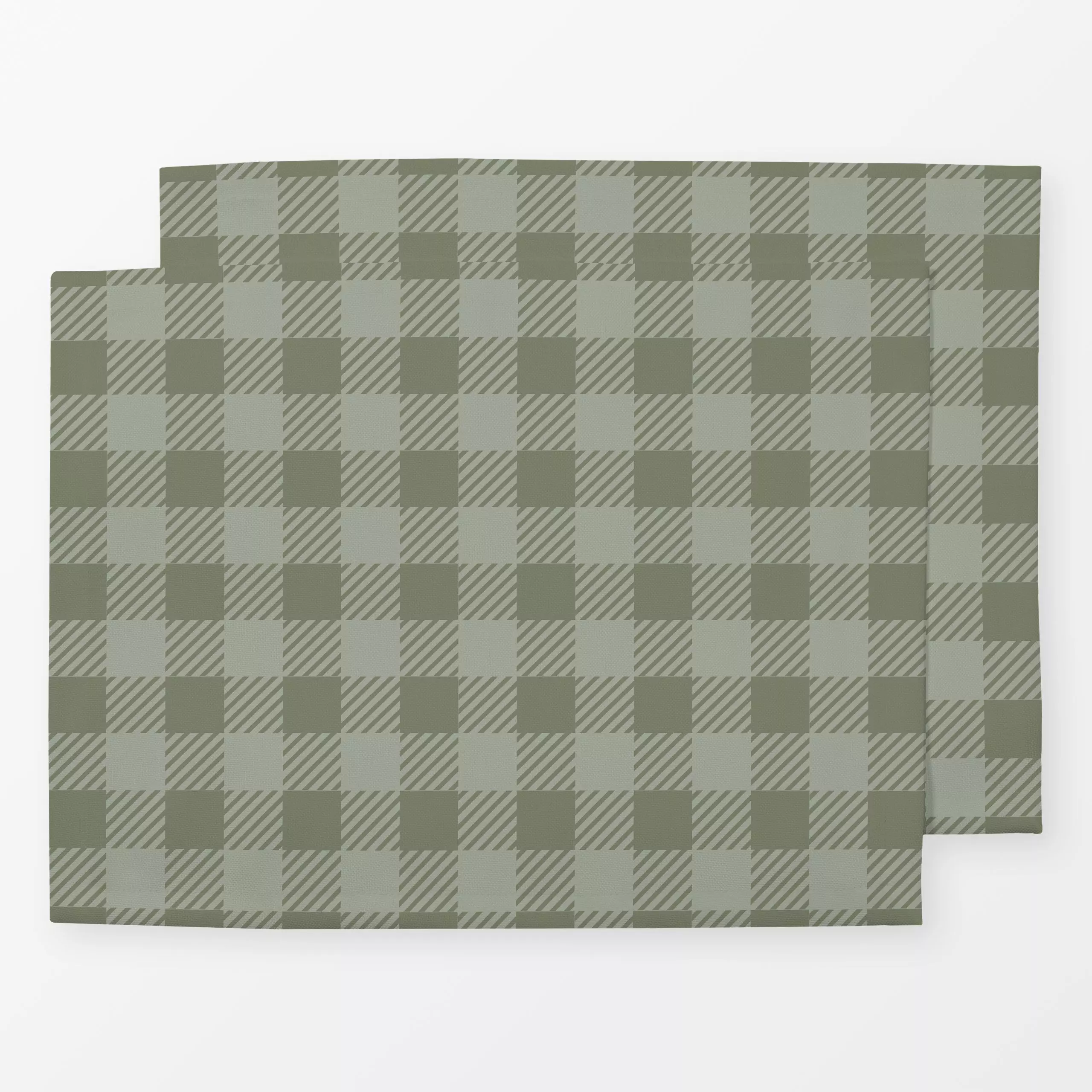 Tischset Shepard Check green - Herbst, Winter, Symbole & Muster - von „Katrin Graff"; Herbst, Salbei, landhaus, kariert, oli...