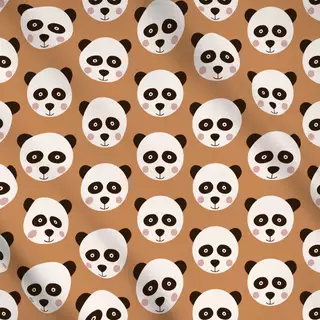 Meterware Panda braun Muster Wendekissen