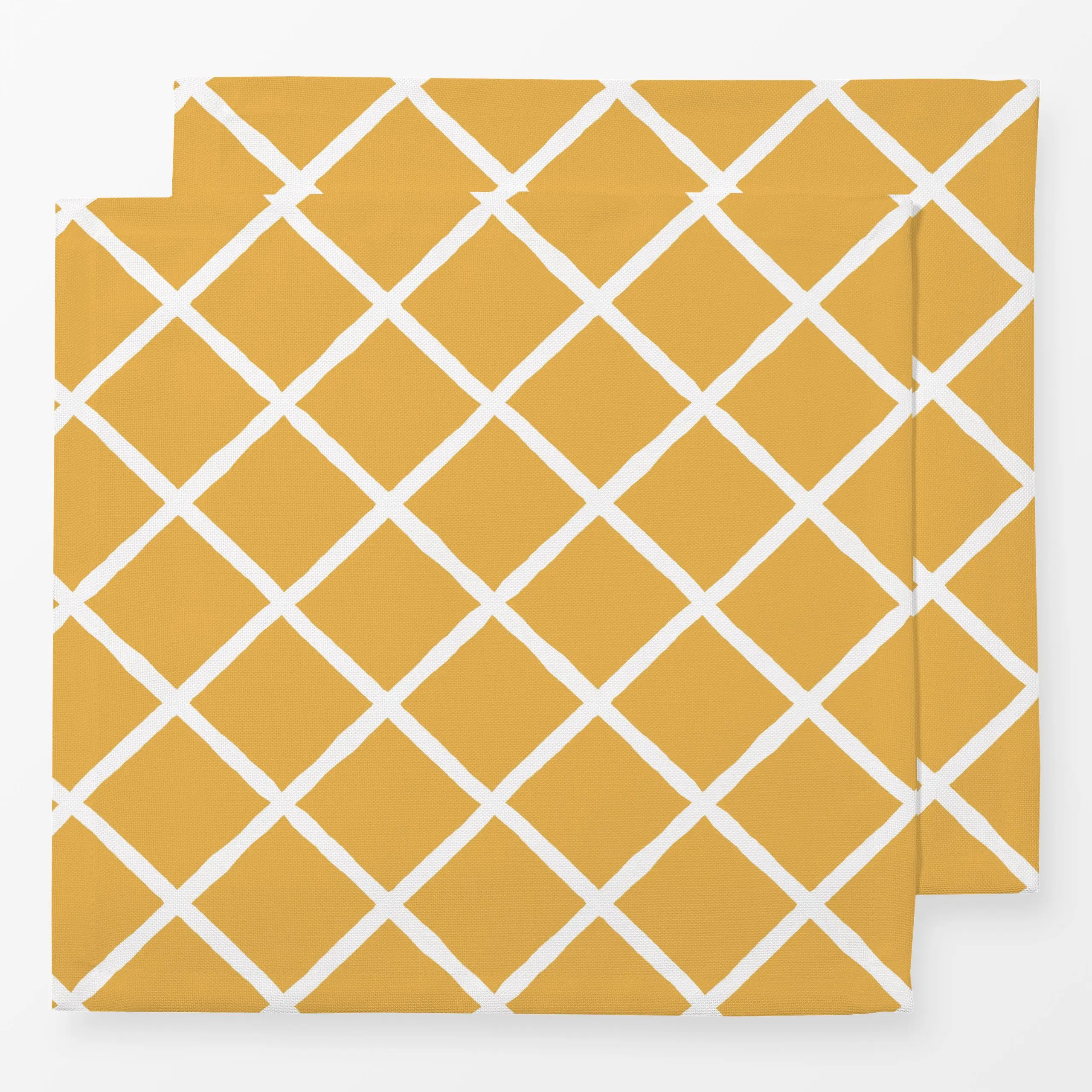 Servietten Raute Karo Honig Gelb - Frühling, Symbole & Muster - von „Monika Strigel"; Muster, Retro, Ostern, Karo, Raute, ha...