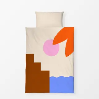 Bettwäsche Abstrakt Stadt Meer Sonne