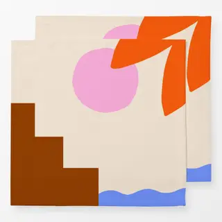 Servietten Abstrakt Stadt Meer Sonne