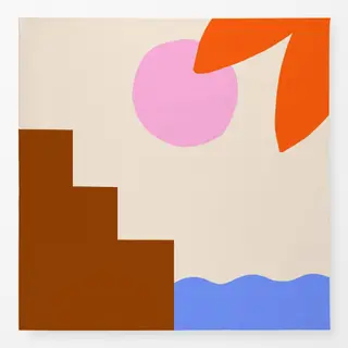 Tischdecke Abstrakt Stadt Meer Sonne