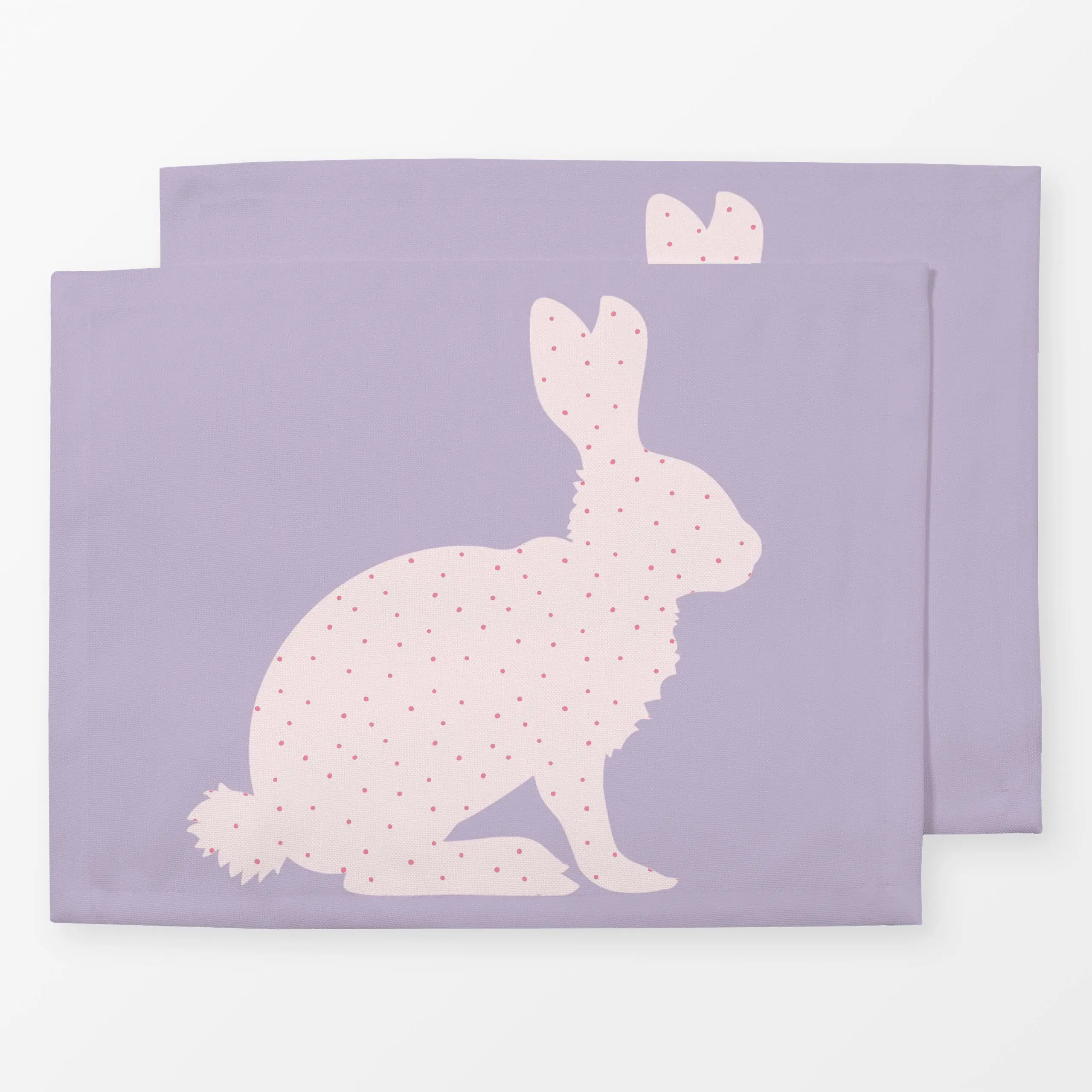 Tischset Rosa Hase Polka Dots Lila - Frühling, Tiere, Ostern - von „Monika Strigel"; rosa, Hase, Ostern, Osterhase, pink, li...