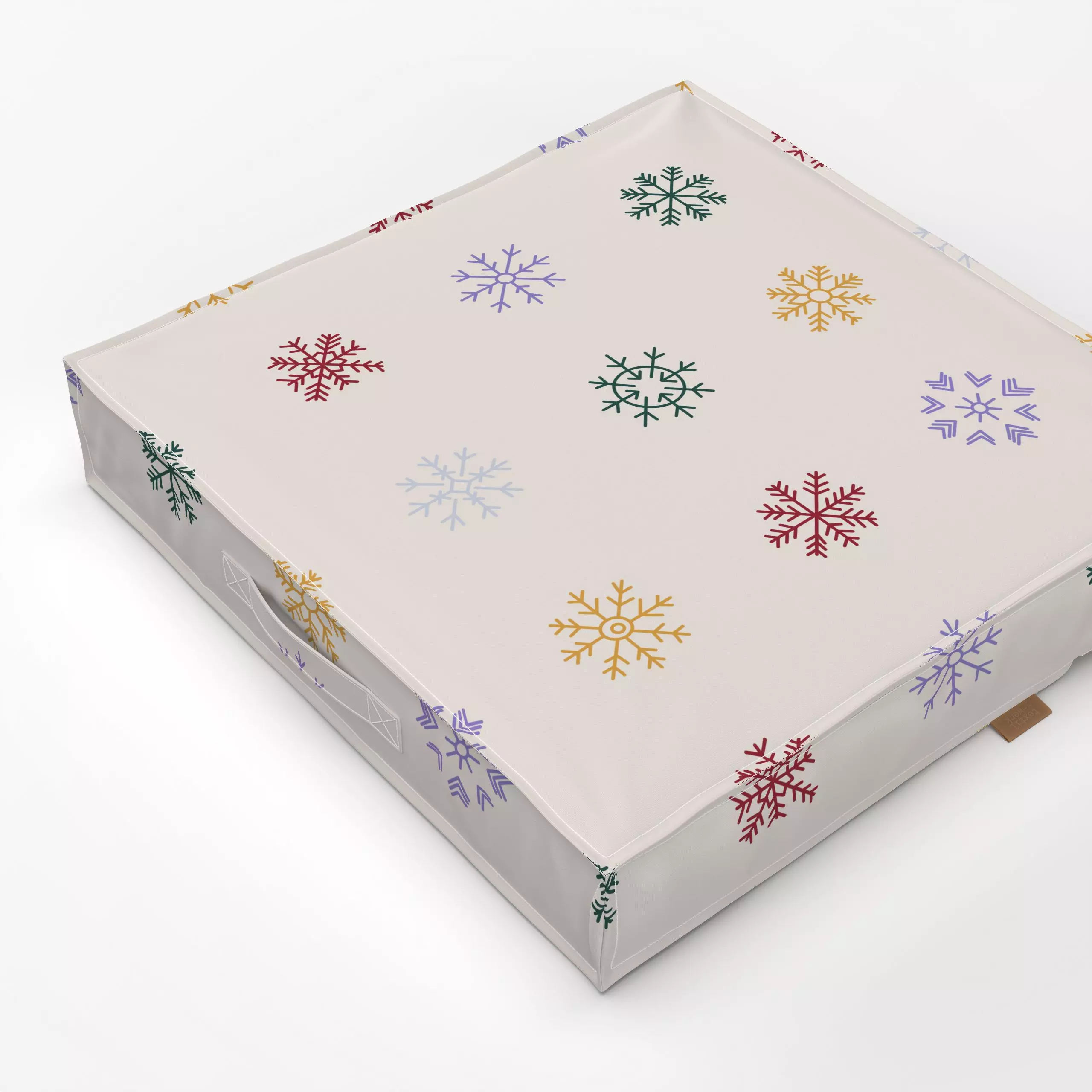 Bodenkissen Schneeflocken - Weihnachten, Winter, Symbole & Muster - von „textilwerk"; Illustration, skandinavisch, Weihnacht...