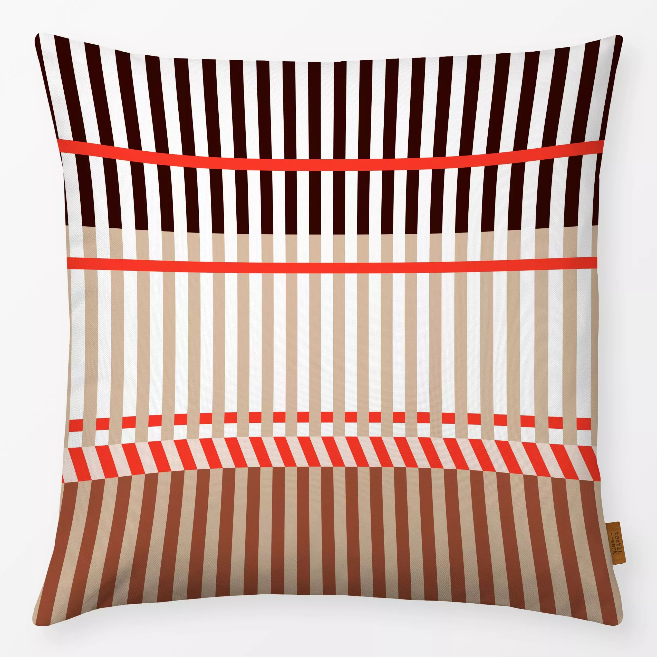 Kissen Blockstreifen mediterran - Symbole & Muster, Retro & Vintage - von „Sophie Augustin Illustration"; Muster, Streifen, ...