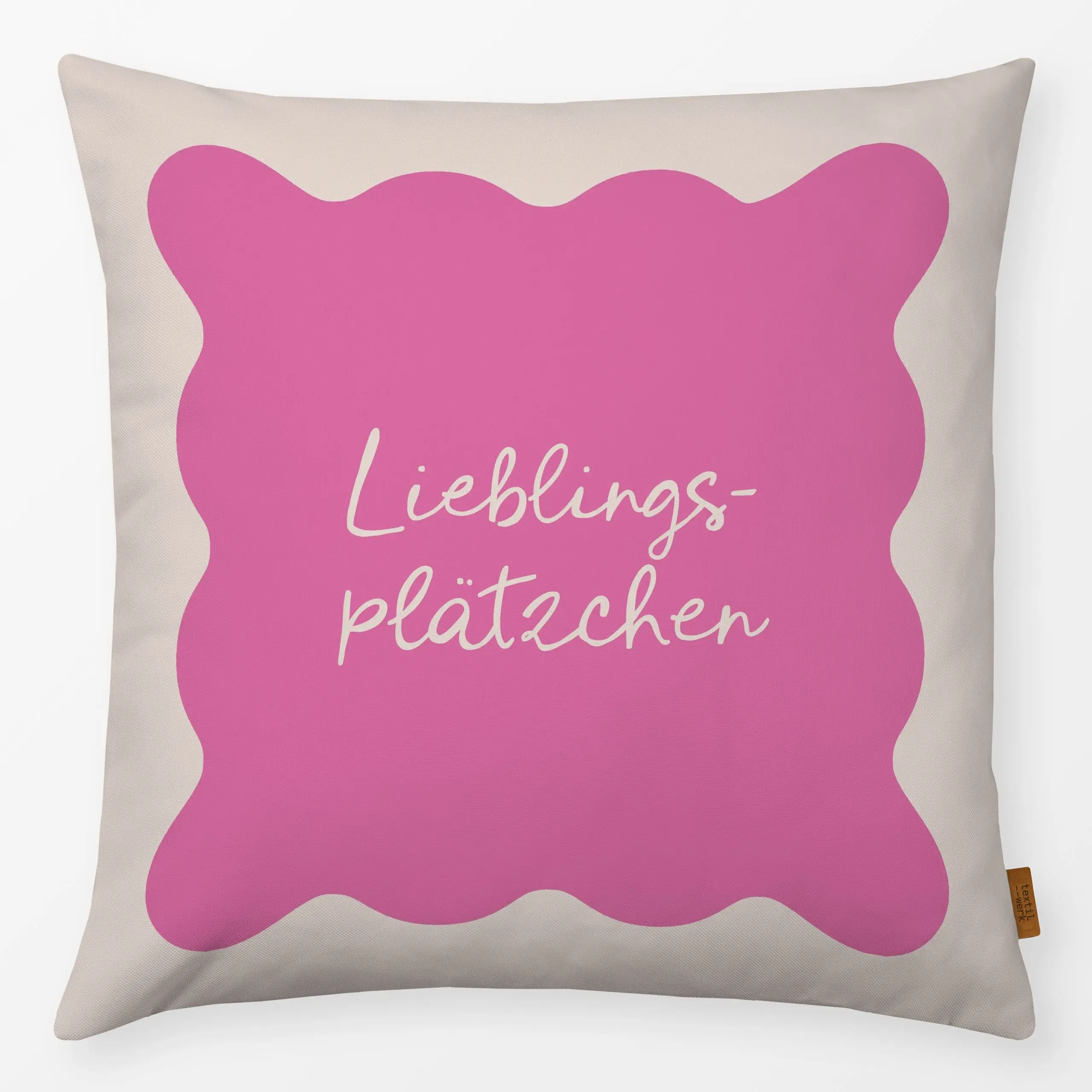 Kissen Lieblingsplätzchen pink - Sprüche & Schriftzüge, Weihnachten, Winter - von „Studio Kesse"