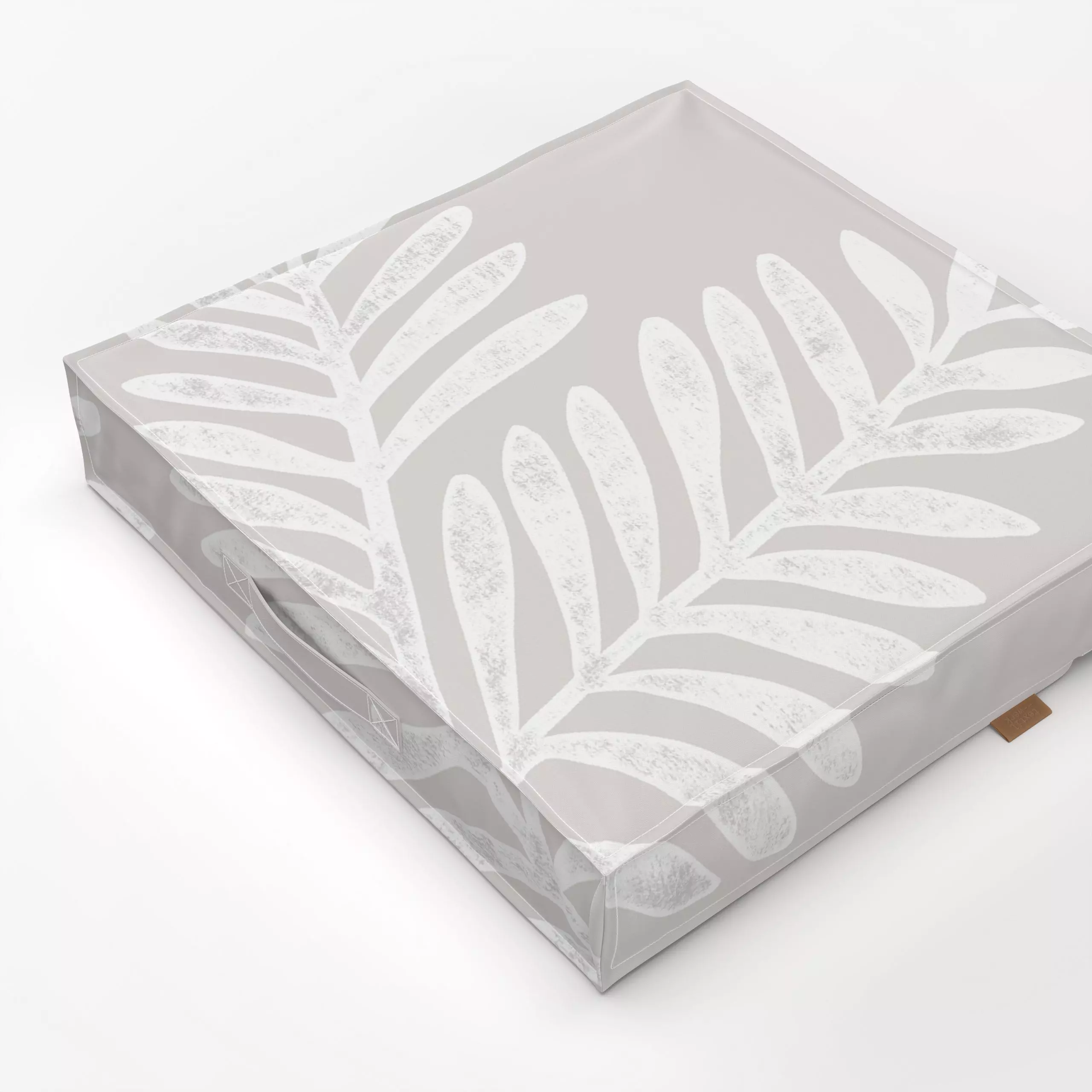 Bodenkissen Große Zweige hellbeige - Weihnachten, Winter - von „Studio Kesse“; Blätter, Pflanzen, Palmen, Tannenbaum, Weihna...