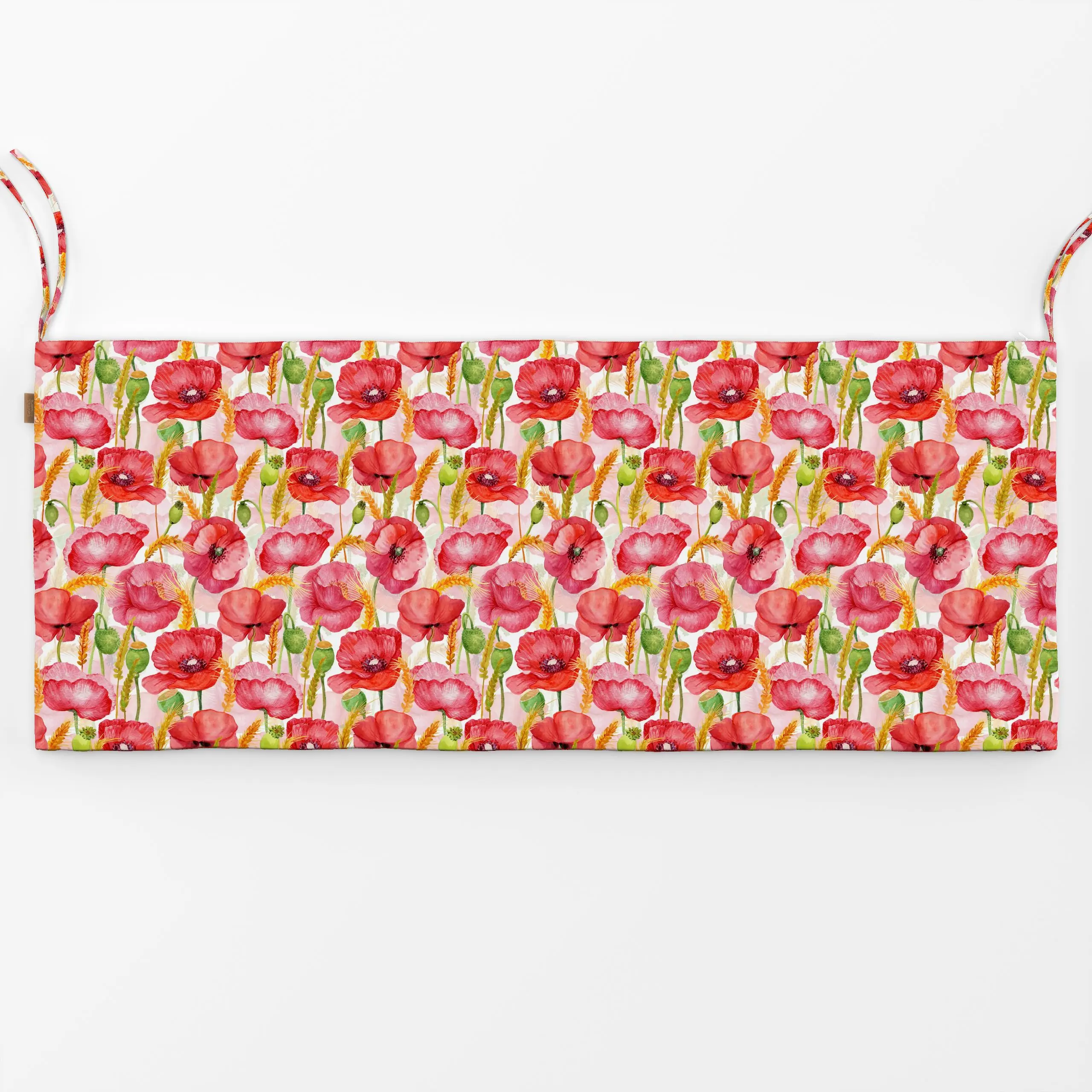 Bankauflage Wilde Mohnblumen Wiese - Blumen & Florales - von „Uta Naumann"; boho, Muster, Wasserfarben, Natur, skandinavisch...