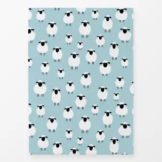 Geschirrtücher Schafherde - blau