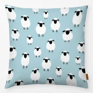 Kissen Schafherde - blau