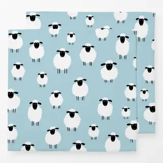 Servietten Schafherde - blau