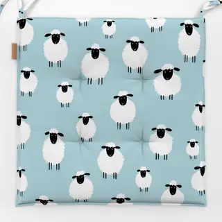 Sitzkissen Schafherde - blau