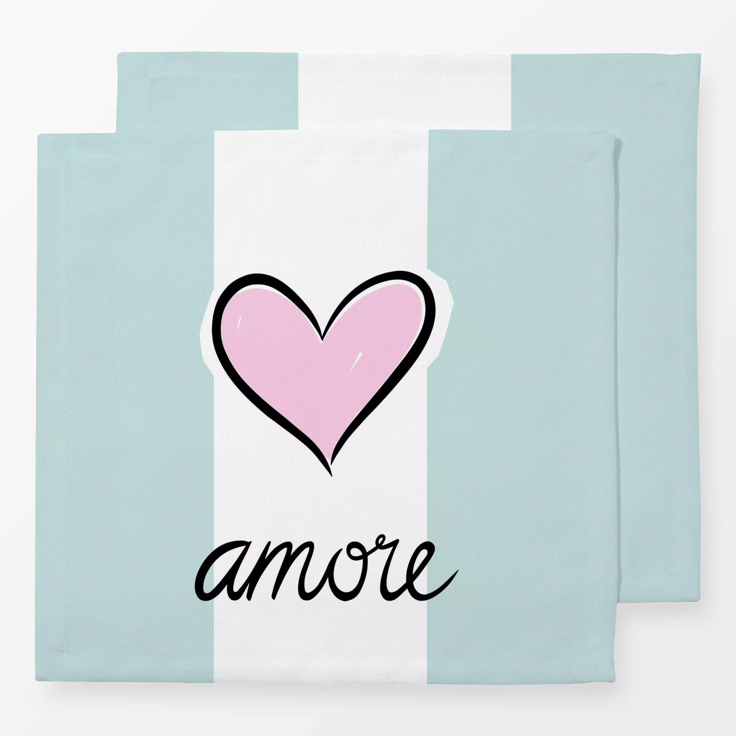 Servietten amore - Sommer, Sprüche & Schriftzüge, Reise - von „Vivian Hasenclever"; rosa, Valentinstag, Sommer, outdoor, Ita...