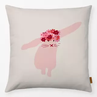 Kissen Osterhase mit Blumen Auf Beige