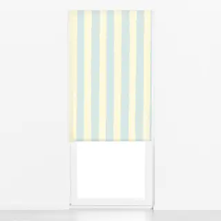 Raffrollo Streifen hellblau beige
