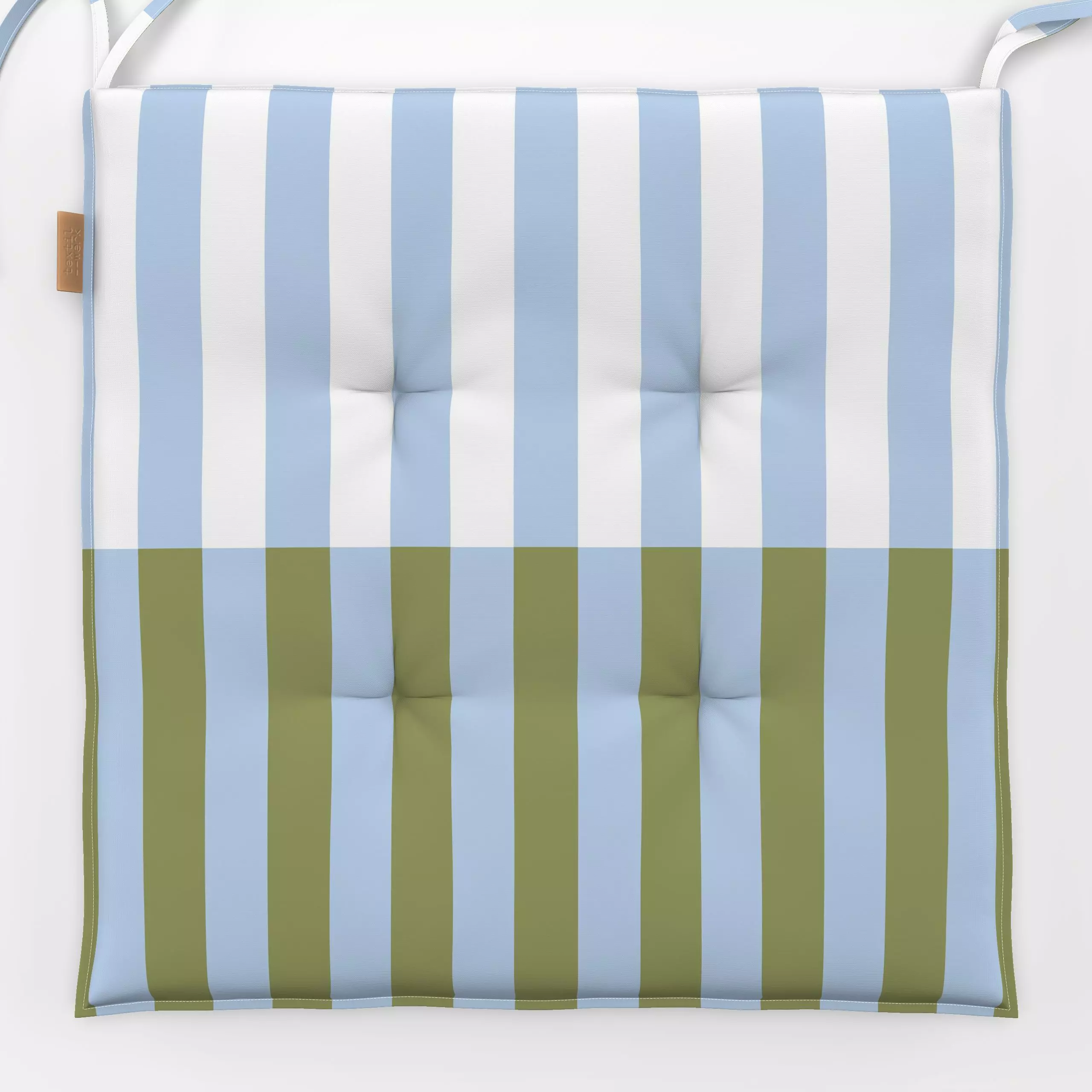 Sitzkissen Streifen blau und grün - Symbole & Muster - von „Vivian Hasenclever"; Streifen, Kinderzimmer, hellblau, gestreift...