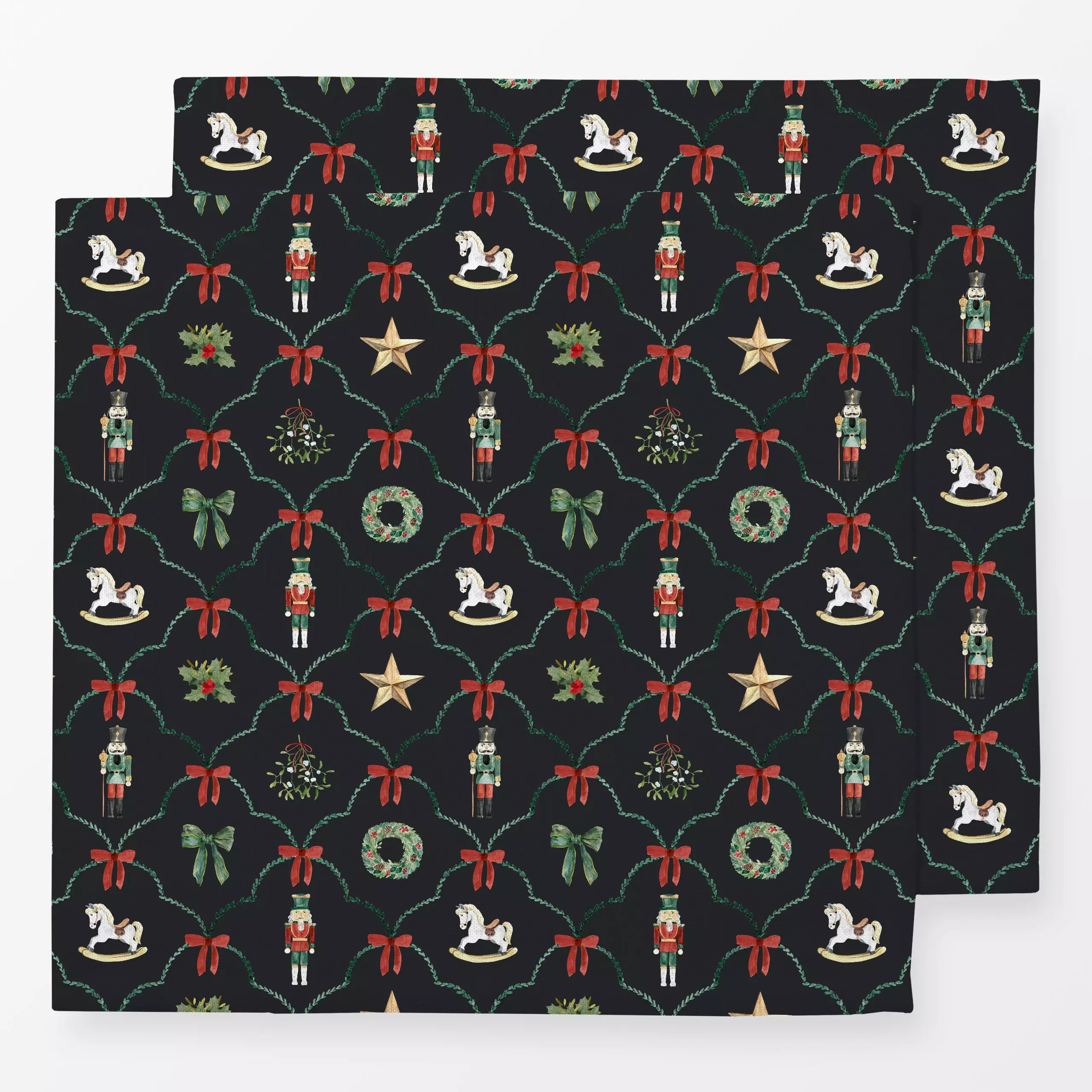 Servietten Weihnachts Nostalgie anthrazit - Weihnachten, Winter, Symbole & Muster - von „Katrin Graff"; Nussknacker, vintage...