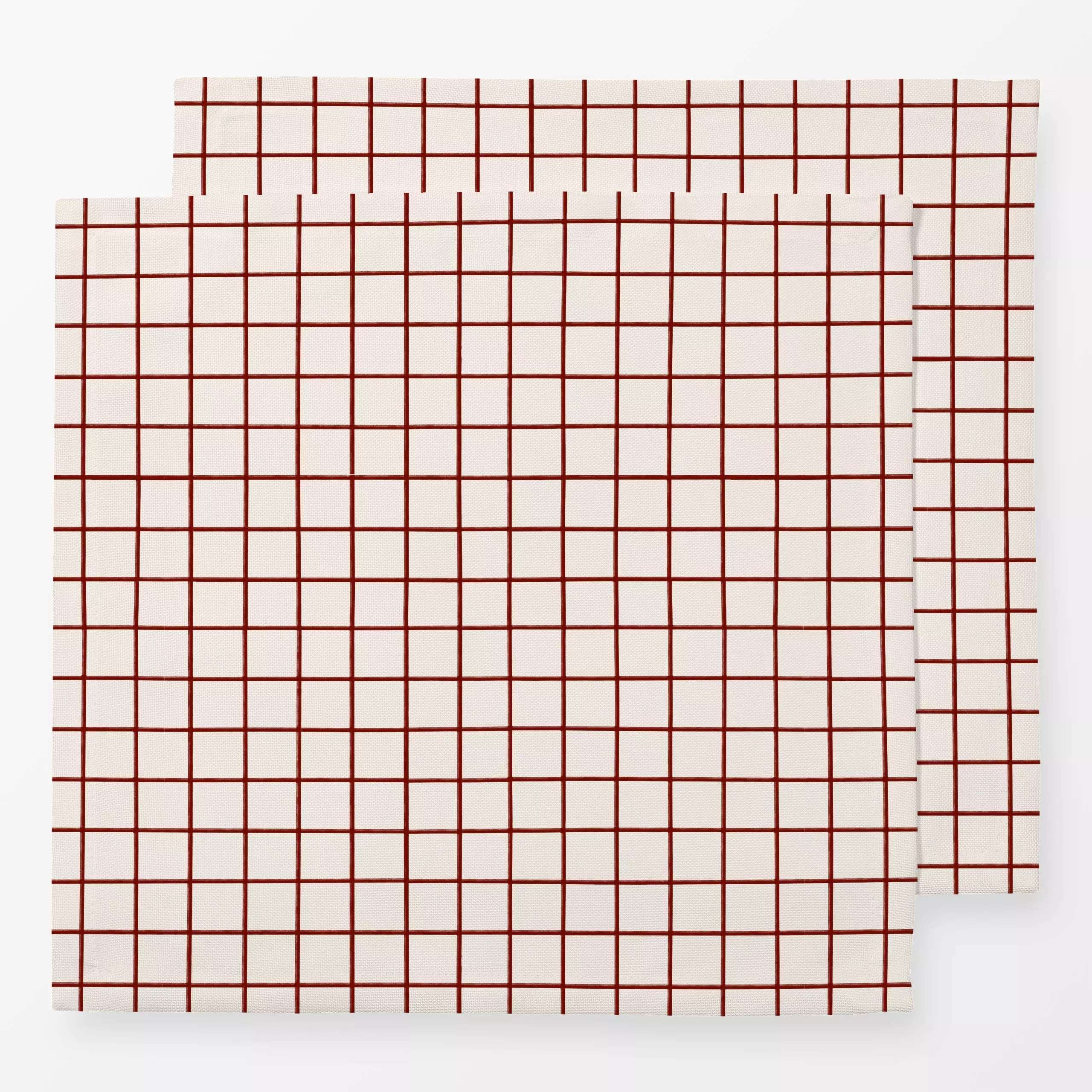 Servietten Karo Rot Beige - Symbole & Muster - von „Sophie Augustin Illustration"; Muster, Weihnachten, grafisch, Karo, weih...