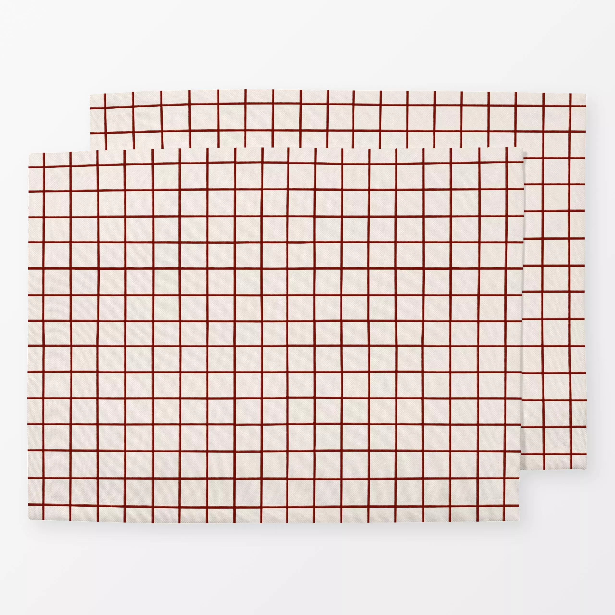 Tischset Karo Rot Beige - Symbole & Muster - von „Sophie Augustin Illustration"; Muster, Weihnachten, grafisch, Karo, weihna...