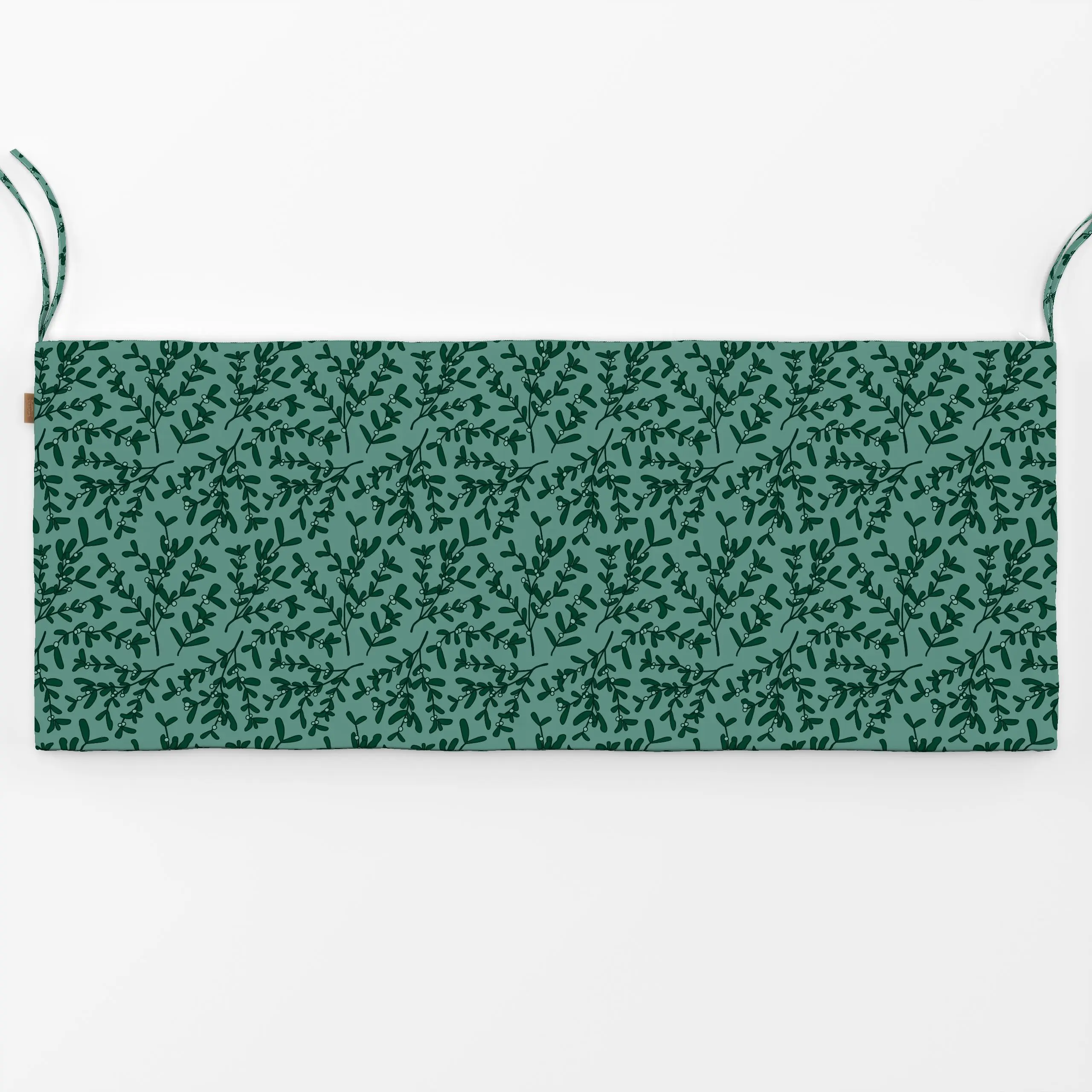Bankauflage Mistletoe Pattern dark green - Weihnachten - von „Karen Menzenbach"; Zweige, Weihnachten, Winter, mistel, xmas, ...