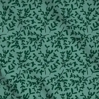 Meterware Mistletoe Pattern dark green
