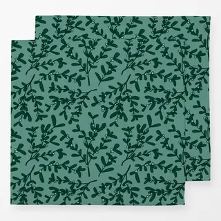 Servietten Mistletoe Pattern dark green