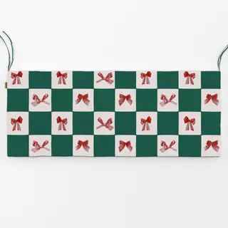 Bankauflage Checks Schleifen Grün