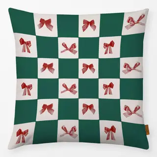 Kissen Checks Schleifen Grün