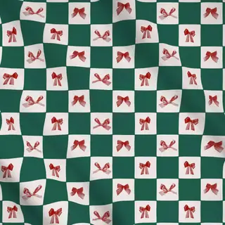 Meterware Checks Schleifen Grün