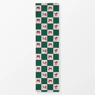 Tischläufer Checks Schleifen Grün