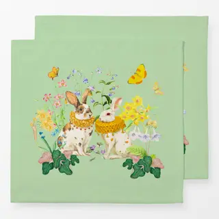 Servietten Osterhasen im Frühling 1-1
