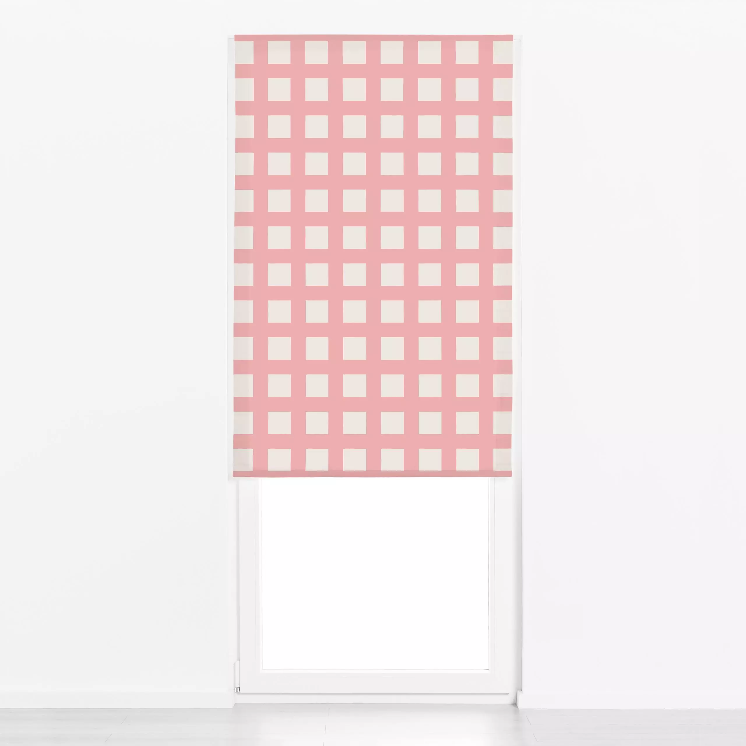 Raffrollo Hello Spring Lines Pink - Symbole & Muster - von „Jana Driver"; Streifen, rosa, Karo, pattern, Fruehling, gestreif...