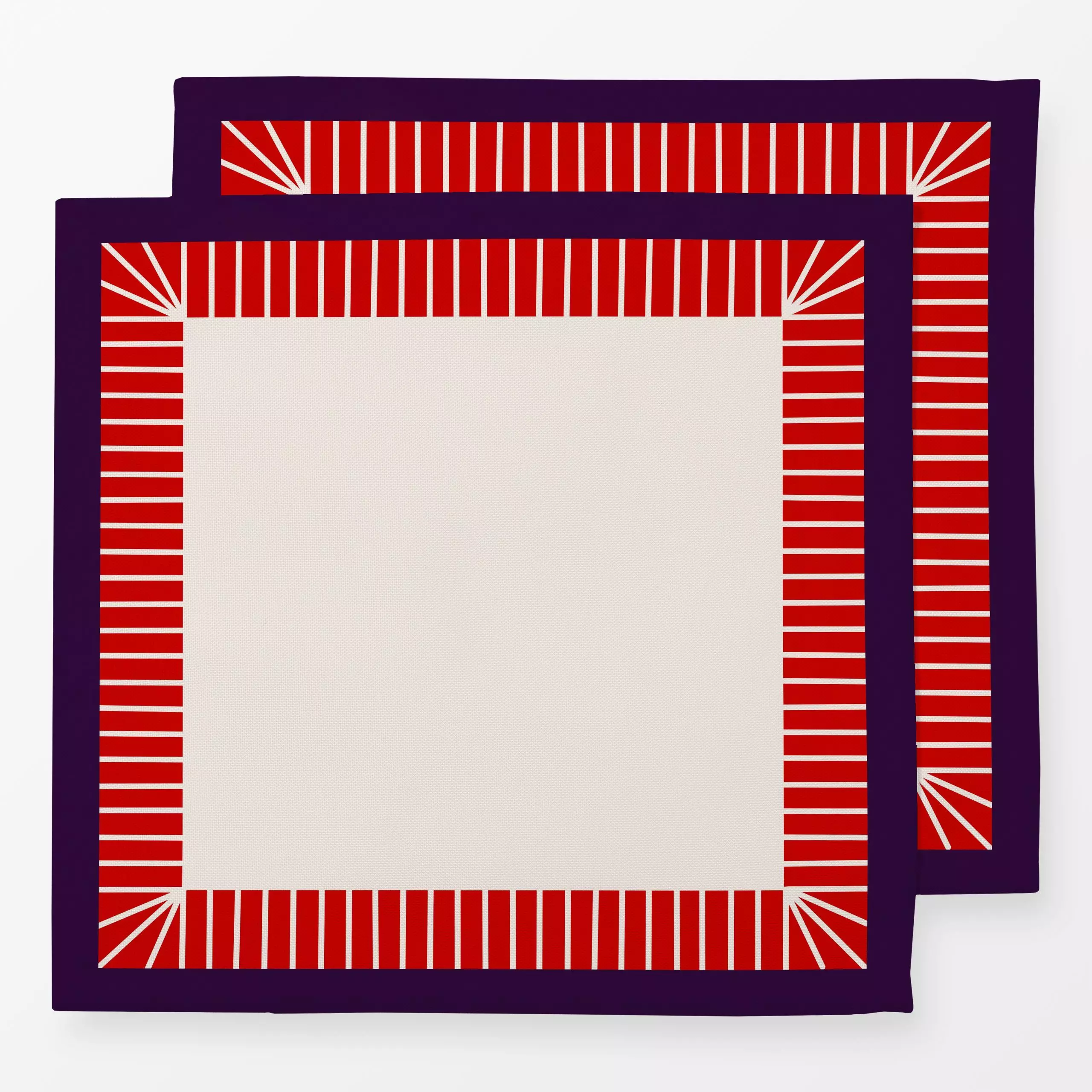 Servietten Streifen Rot Lila - Symbole & Muster - von „Sophie Augustin Illustration"; Muster, Streifen, basic, colorblocking...