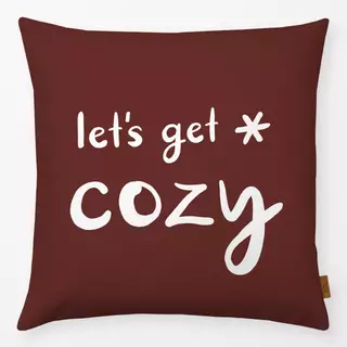 Kissen Lets Get Cozy brick red