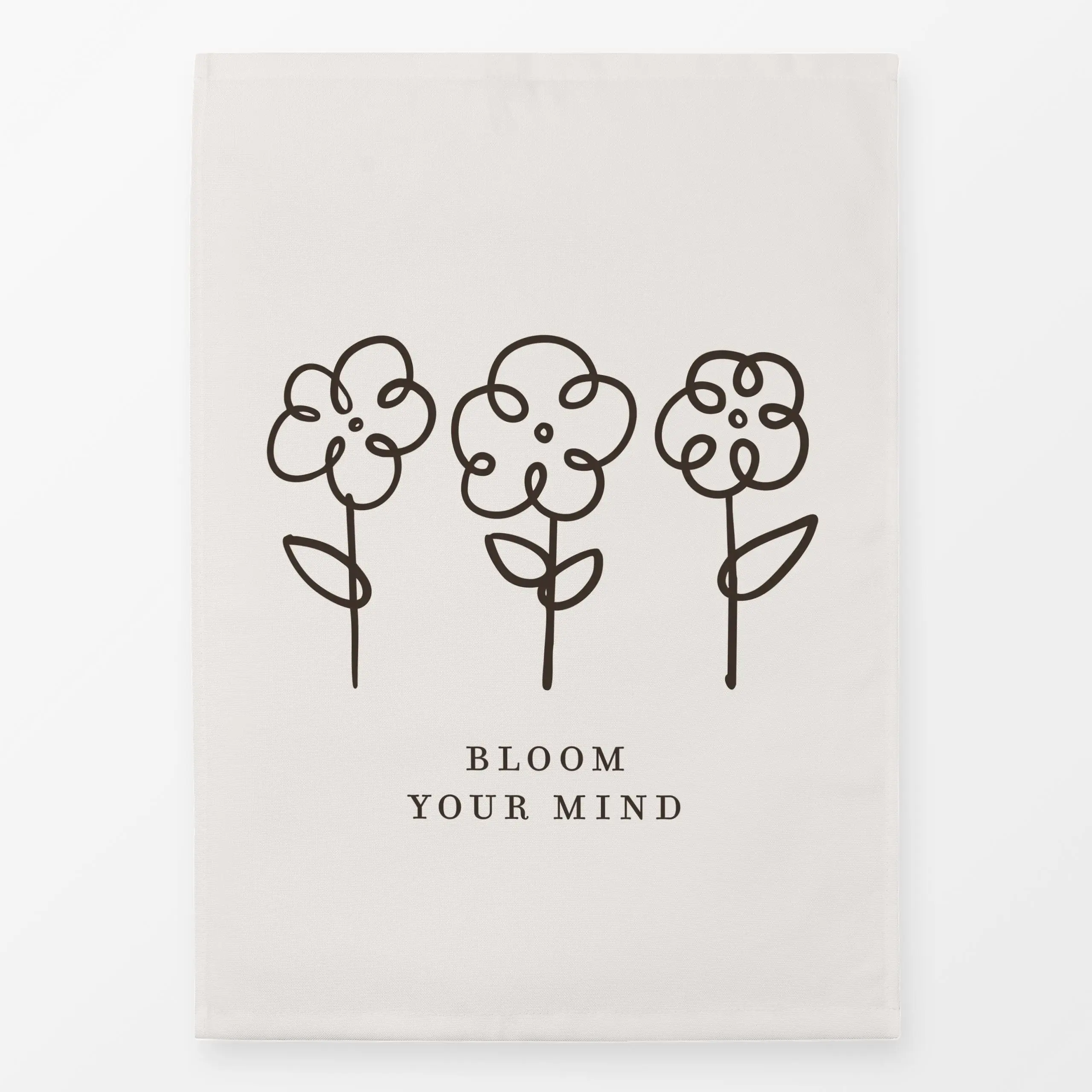 Geschirrtücher Bloom Your Mind schwarz - Blumen & Florales, Frühling - von „Kruth Design"; Blumen, geschenkidee, Spruchkisse...