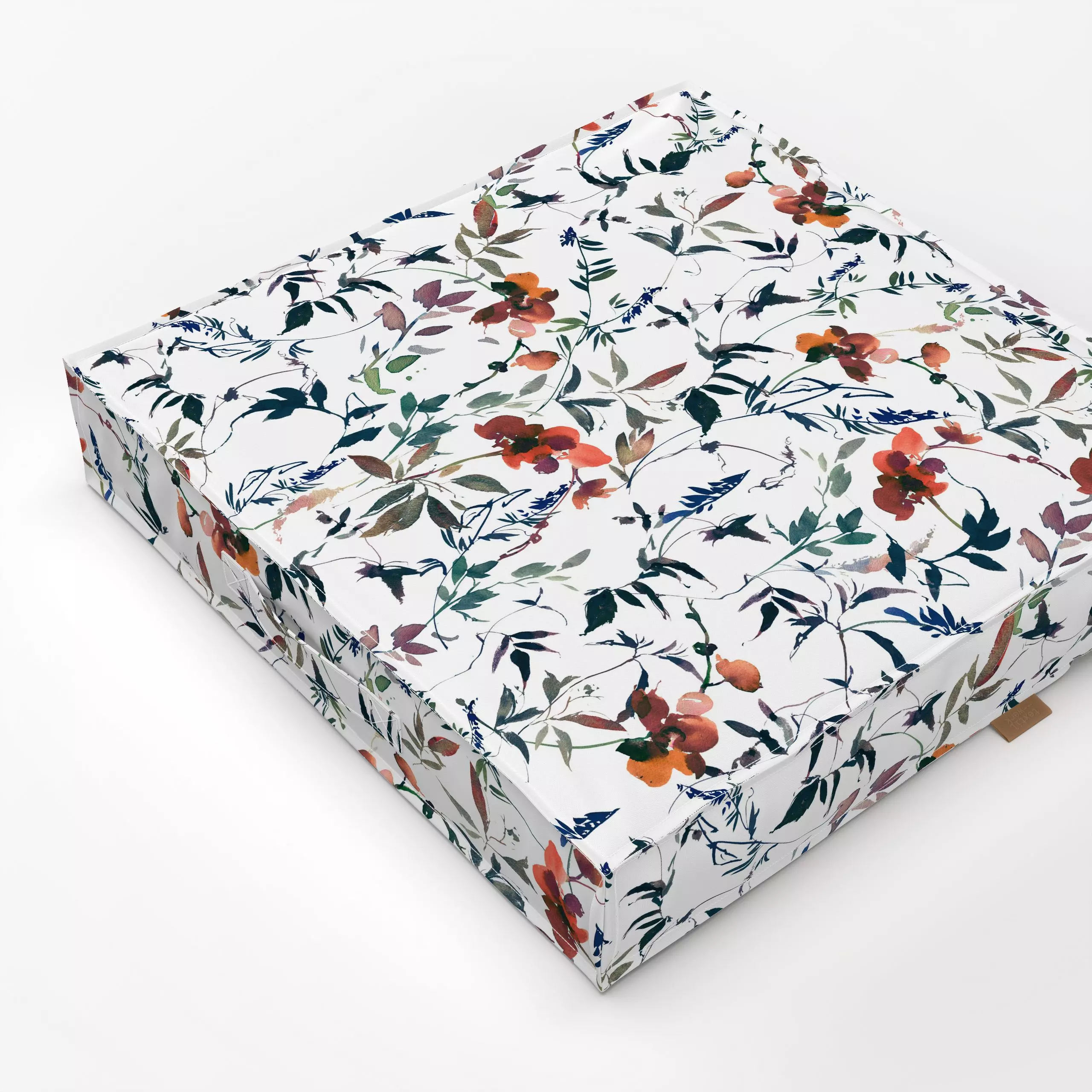 Bodenkissen Wilde Blau Rote Wiese - Blumen & Florales, Pflanzen & Botanik - von „Uta Naumann"; Wasserfarben, skandinavisch, ...