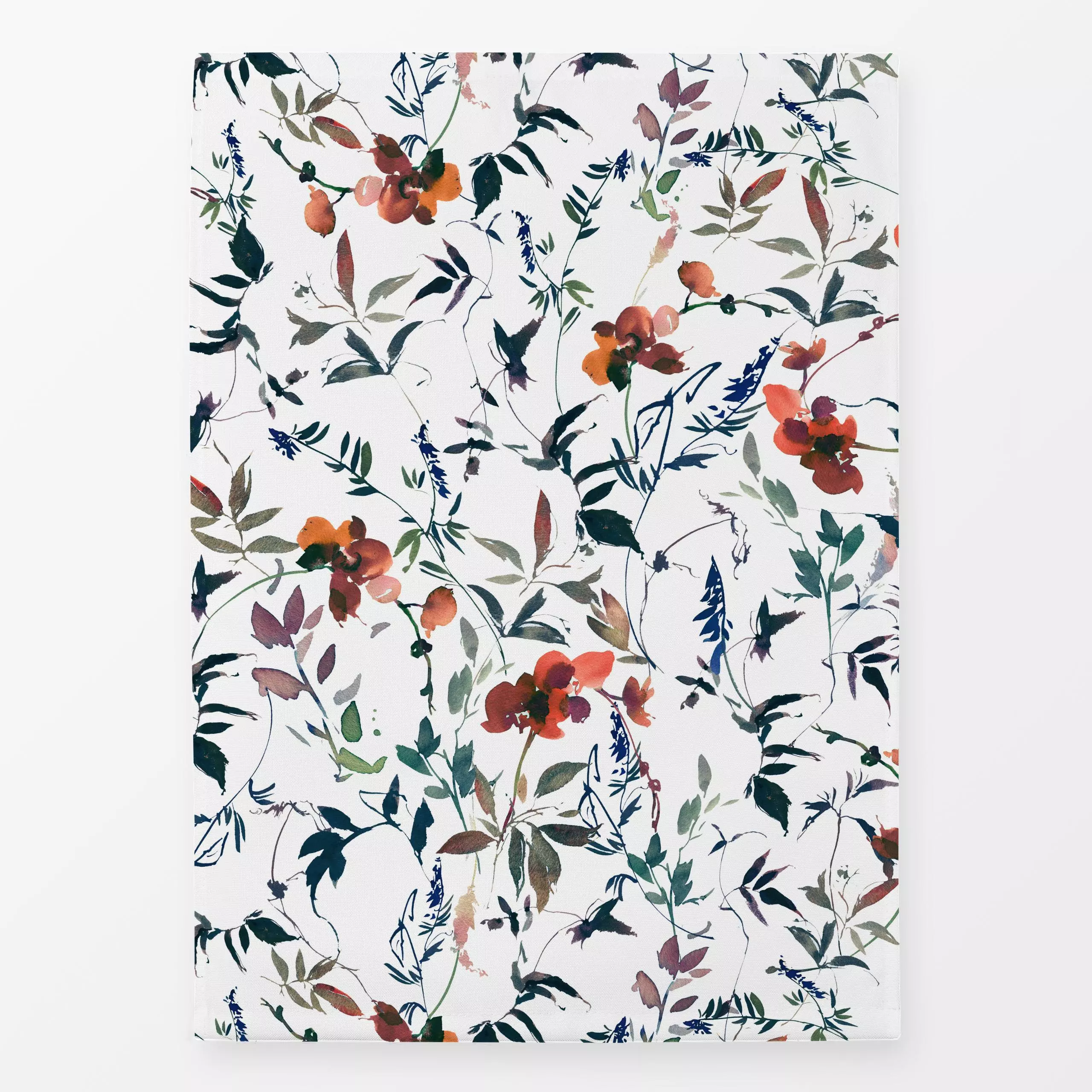 Geschirrtücher Wilde Blau Rote Wiese - Blumen & Florales, Pflanzen & Botanik - von „Uta Naumann"; Wasserfarben, skandinavisc...