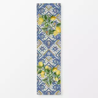 Tischläufer Mittelmeer Zitrus Fliesen