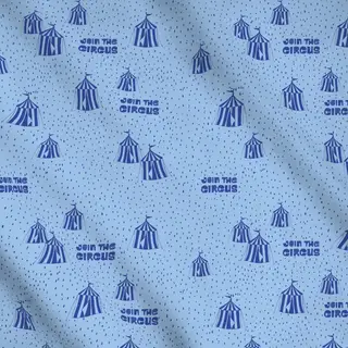 Meterware Join the circus allover blau