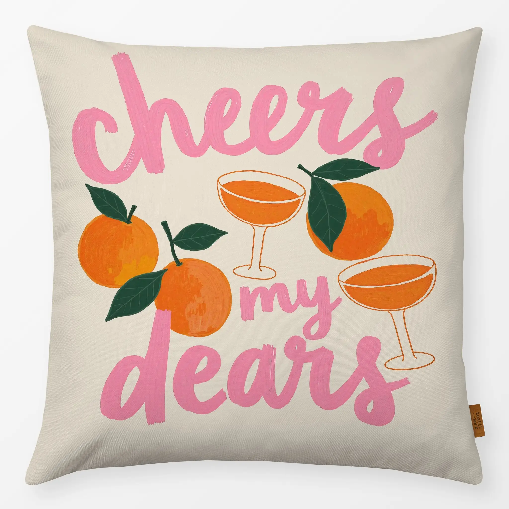 Kissen Kissen Cheers my Dears orange