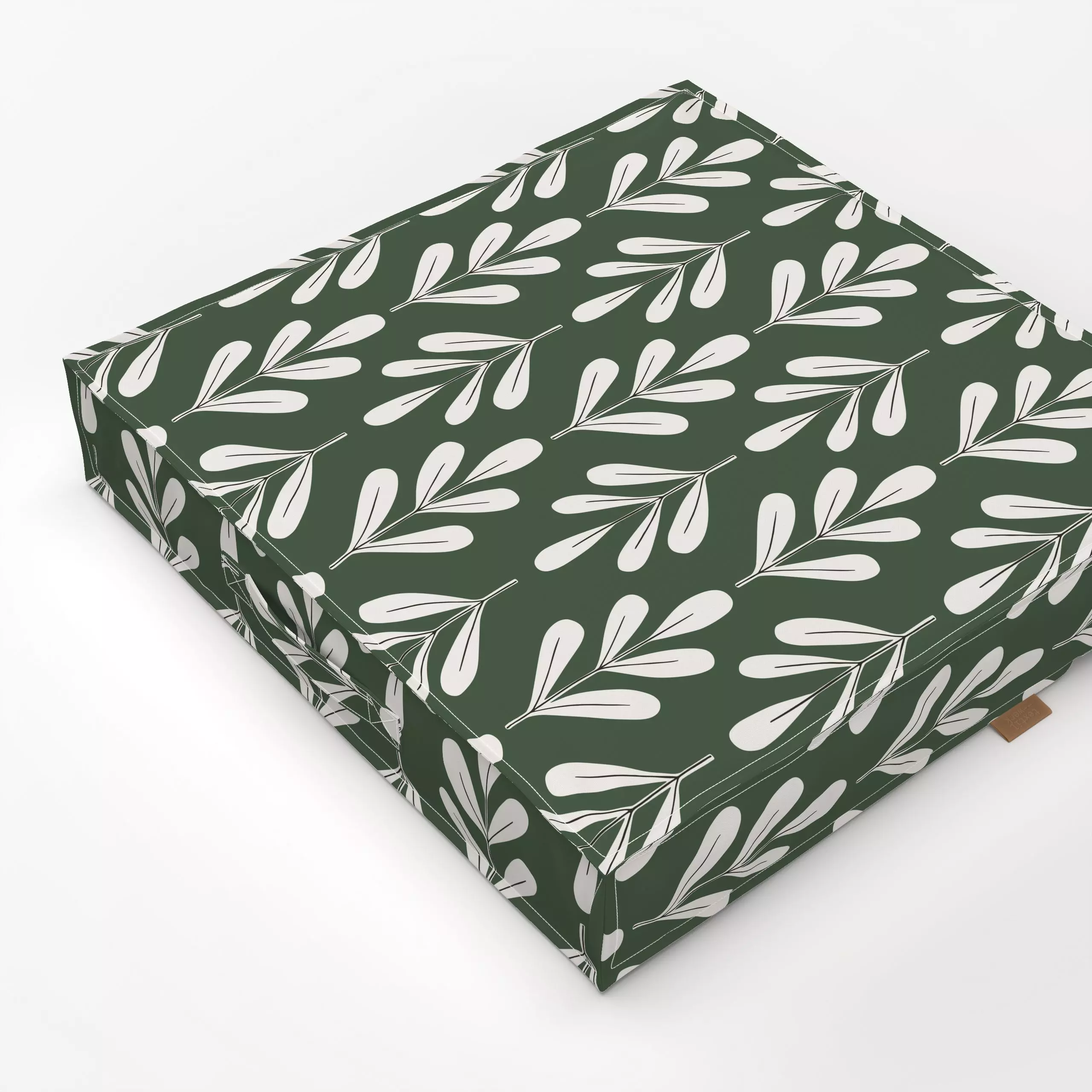 Bodenkissen Winter Floral beige dark green - Weihnachten, Winter, Symbole & Muster - von „Kathrin Woo"; Muster, Hygge, Weihn...