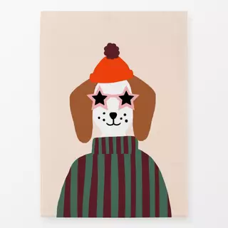 Geschirrtücher Hund mit Mütze & Sonnenbrille